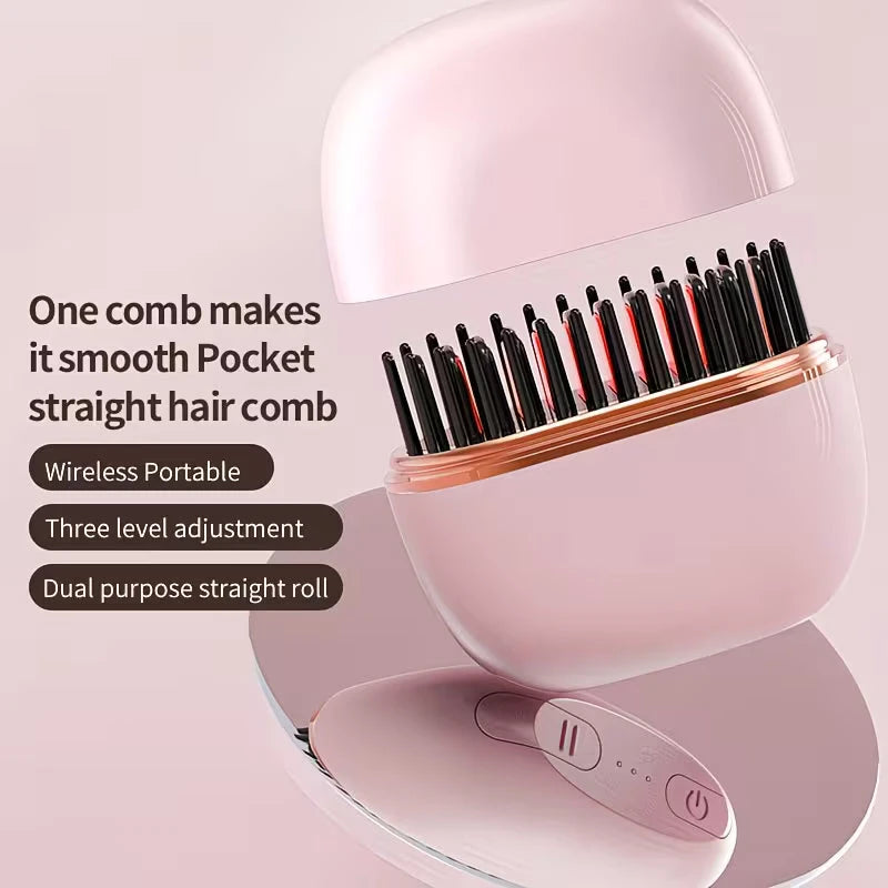 New Mini Charging Hair Straightener Comb
